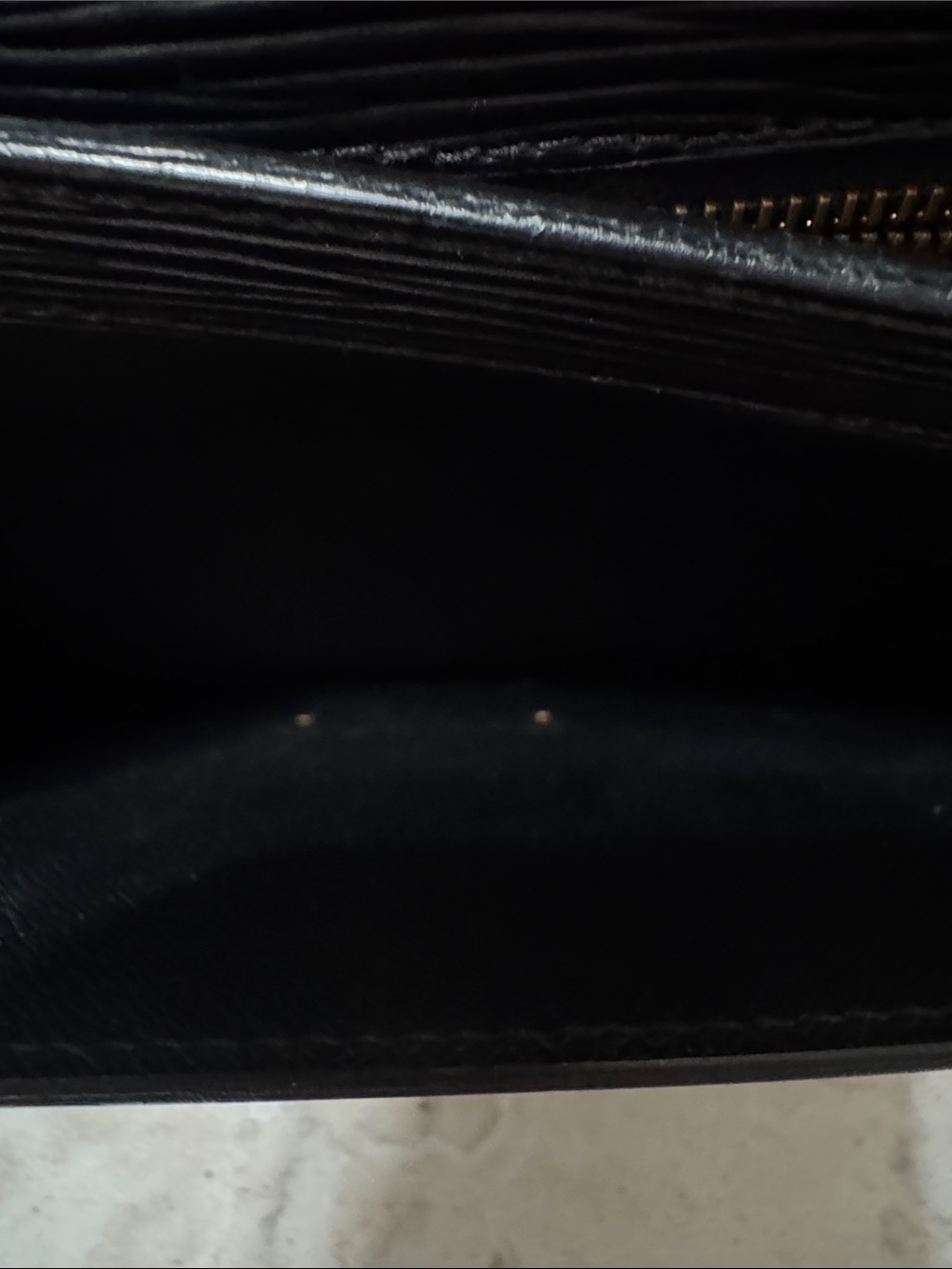Authentic Louis Vuitton Black Epi Leather Wristlet with Gold S Lock - Picture 7 of 13